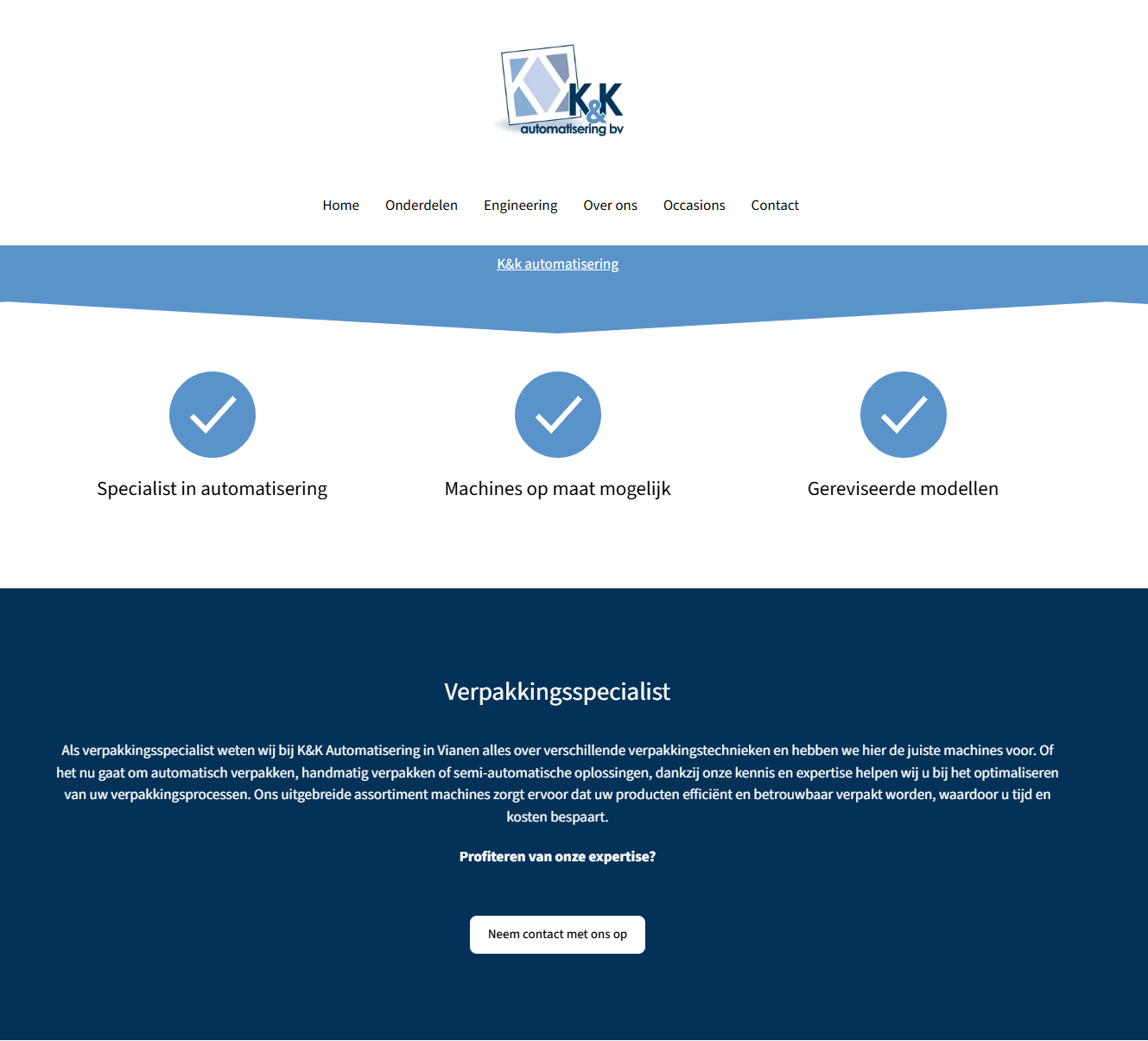 Website op maat voor K&K Automatisering, gebouwd door ScaleFlow Agency